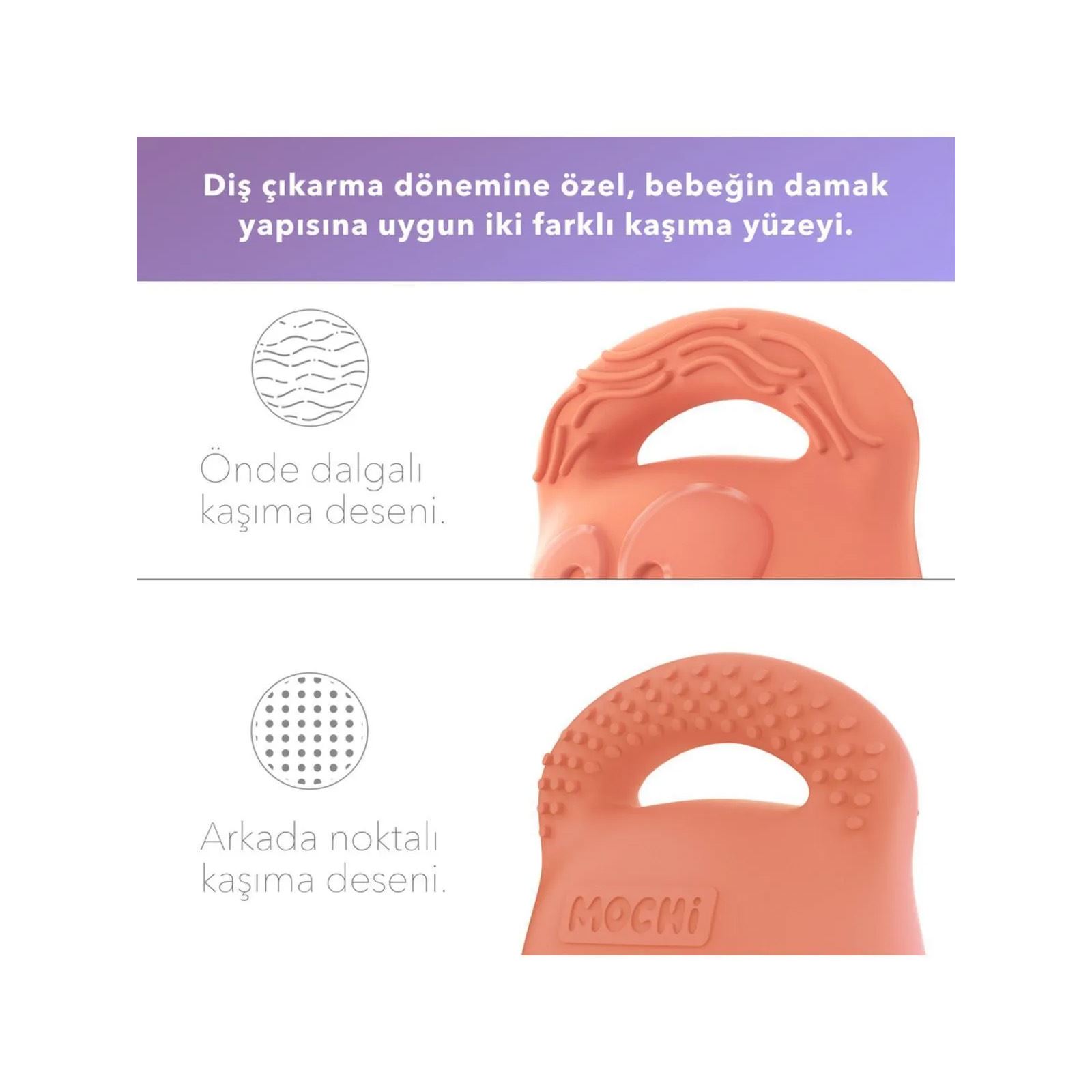 Mochi 2 in1 Diş Kaşıyıcı Somon